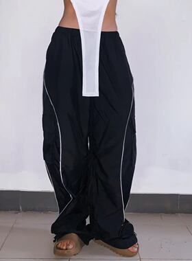 1996 欧美爵士hippop跳舞直筒裤宽松街头学生酷帅显瘦束腿裤潮夏