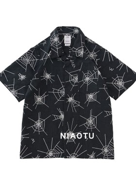 NIAOTU 19SS春夏新品 夏威夷 蜘蛛网 短袖衬衫 中村 非 visvim