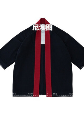 原创休闲流行宽松道袍和服18SS薄款夹克外套余文乐非VISVIM  dcdt