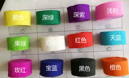 航模彩带空战飘带 球迷彩带手抛长纸条 儿童手工皱纹纸卷皱纹折纸