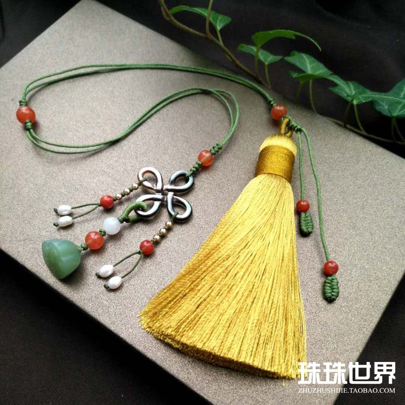 挂饰书签莲蓬和田玉碧玉