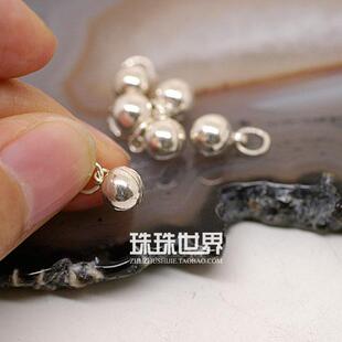 散珠银铃铛纯银会响单个配件 婴儿手镯脚链配件6mm