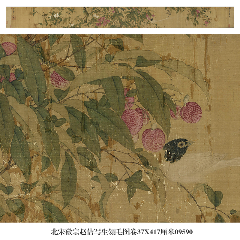 北宋徽宗赵佶写生翎毛图卷古代花鸟画手卷国画名画复制品仿古字画