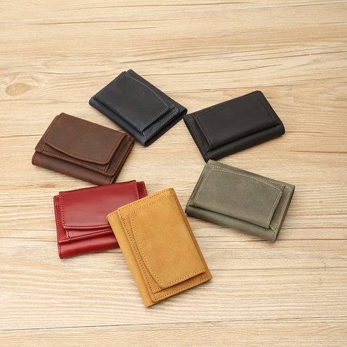 coin purse money clip mini short wallet unisex vintage