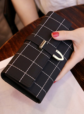 Women's Long Wallet Retro Matte Bag Embroidered Money Clip