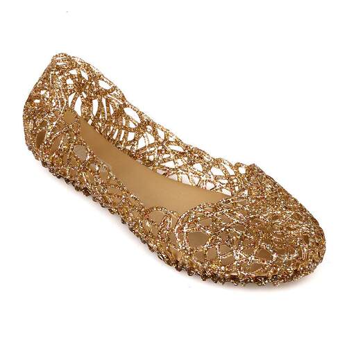 Bird's nest sandals, sparkling crystal jelly shoes, flat bot