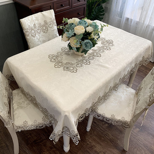 dining tablecloth fabric lace heat-insulating chair cover