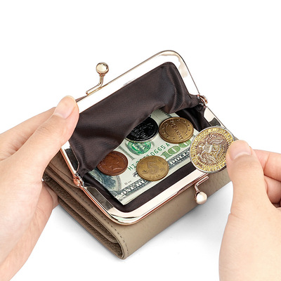New genuine leather wallet three-fold   cowhide, coin purse