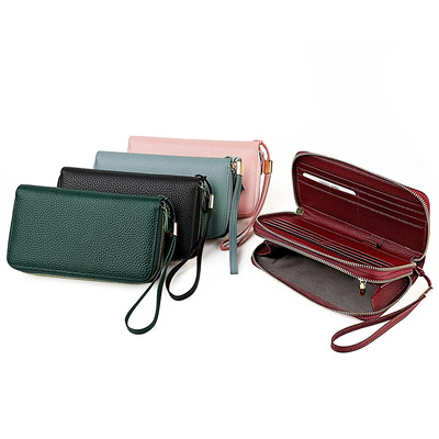 RFID anti-theft genuine leathe clutch card holder coin purse