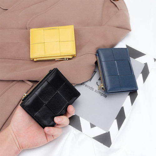Sheepskin Foldable Purse Multi-functional Zipper Coin Pouch