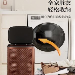 可分区脏衣篓家用大容量洗衣篮带轮卫生间脏衣篮衣服收纳筐