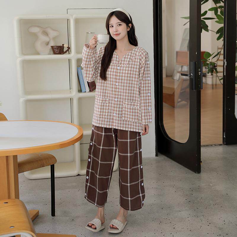 汗蒸服艾灸服纯棉长款情侣套装图片