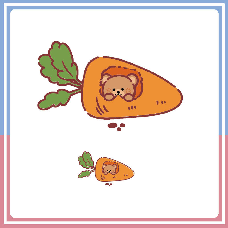 新品亲子情侣胡萝卜图案热转印烫画贴卫衣t恤服装印花柯式烫画