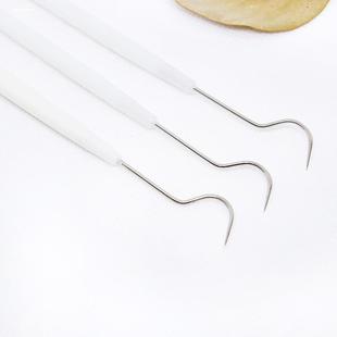 款 核桃缝隙深度清理挑剔针 热卖 文玩工具 塑料柄钩针 双头挑针