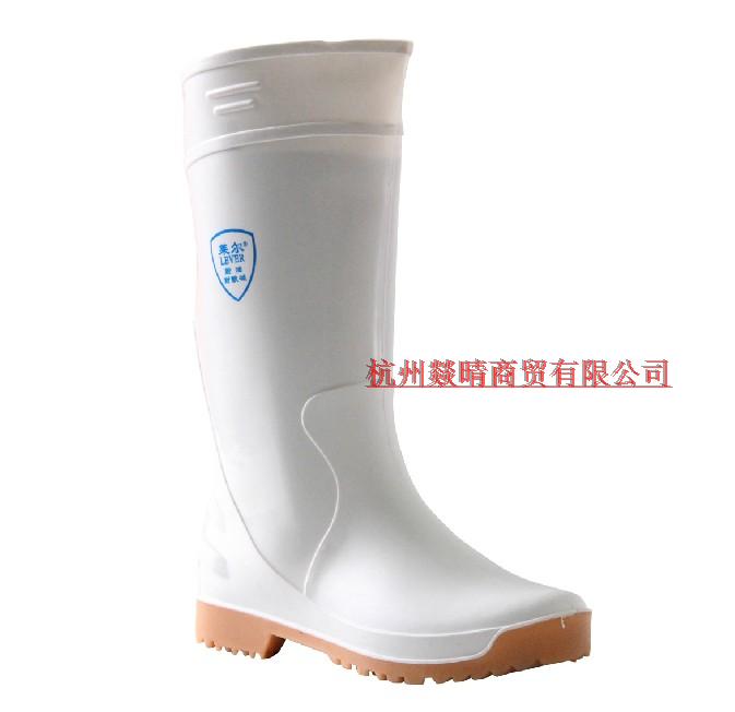 莱尔白色工作食品专用靴 雨鞋 水靴 劳保靴 耐油耐酸碱