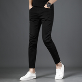 休闲裤 纯黑色九分牛仔裤 潮牌弹力修身 小脚男士 男春秋季 2025新款