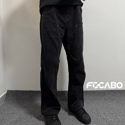 FOCABO美式水洗做旧伐木工装裤