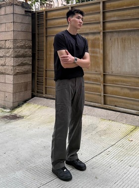 FOCABO【军鸟改良款】美式立体剪裁工装裤男cleanfit百搭直筒长裤