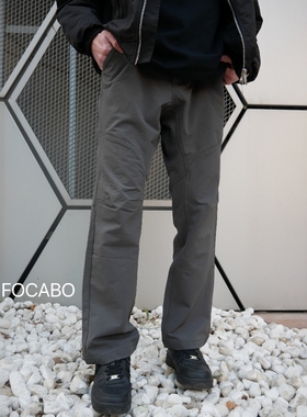 FOCABO秋冬美式立体裁剪户外速干三防登山软壳冲锋裤男直筒工装裤