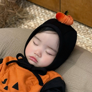 婴儿帽子秋冬季 可爱超萌南瓜保暖羊绒棉新生儿男女宝宝护耳帽胎帽