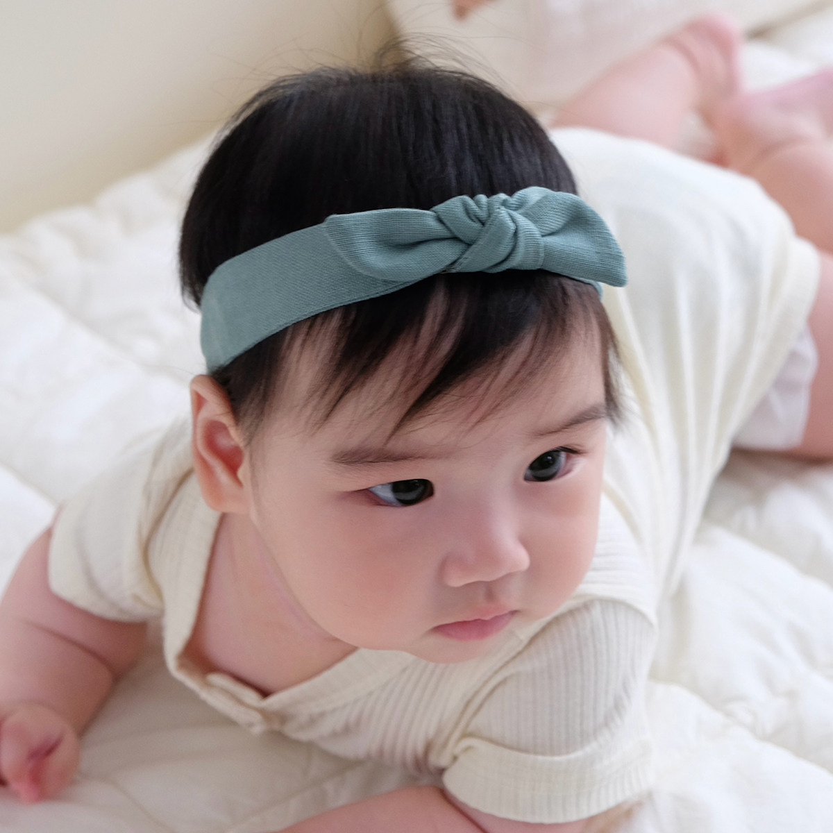 婴儿发带亚麻公主韩版可爱蝴蝶结婴幼儿百天新生儿女宝宝头饰夏季