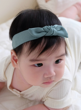 婴儿发带亚麻公主韩版可爱蝴蝶结婴幼儿百天新生儿女宝宝头饰夏季