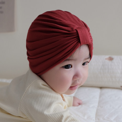 ins可爱方扣莫代尔婴儿帽子胎帽