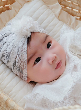 婴儿帽子蕾丝薄款透气护囟门初生新生儿小月龄女宝宝无骨胎帽夏季