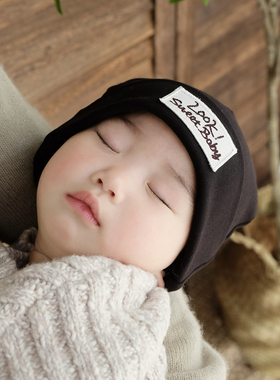 婴儿帽子可爱刺绣保暖舒绒棉小月龄新生儿男女宝宝囟门帽胎帽秋冬