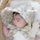 花朵大檐防晒儿童女宝宝太阳帽渔夫帽短裤 婴儿遮阳帽夏季 纯棉薄款