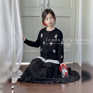 2025新款 流行风格 儿童装 针织开衫 连衣裙 女童套装 毛衣女孩秋装 秋季