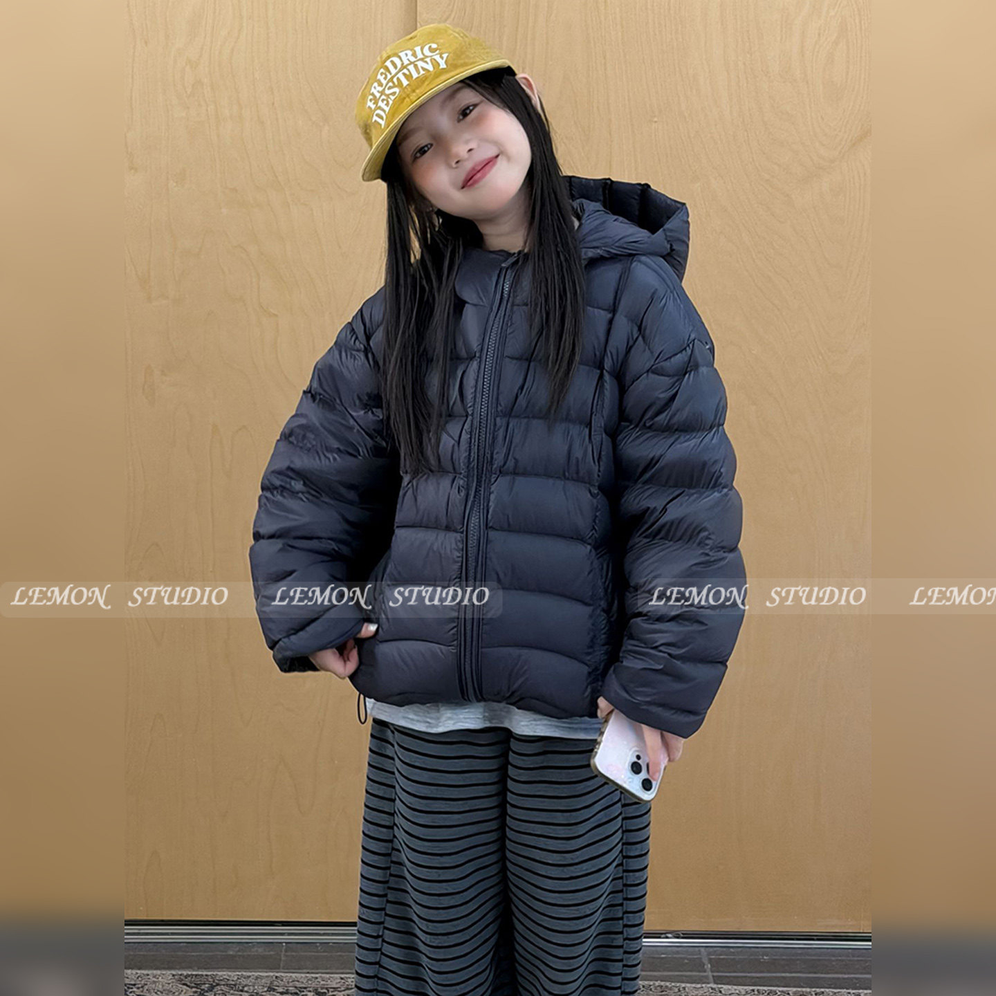 女童高品质连帽羽绒服白鸭绒外套