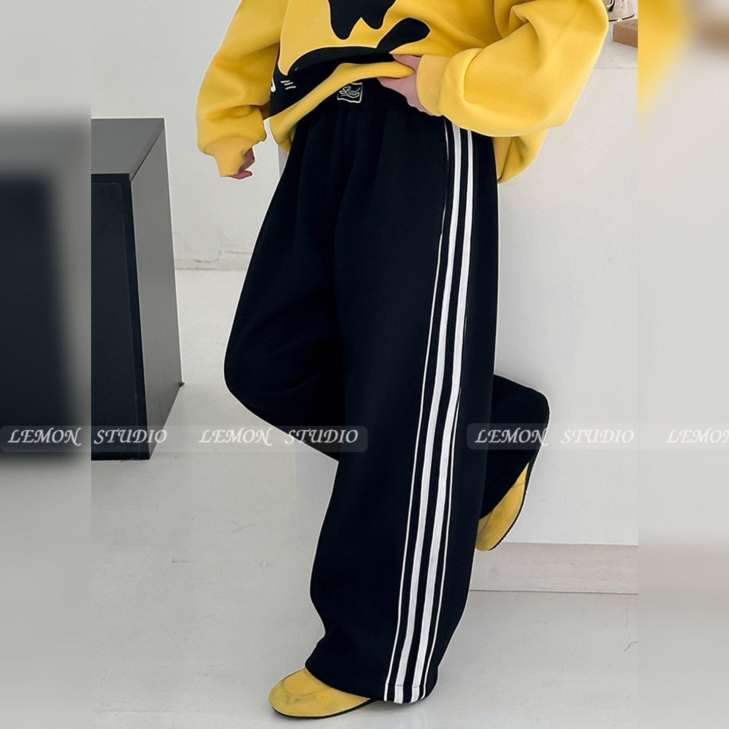 女童加绒裤子宽松休闲阔腿运动裤