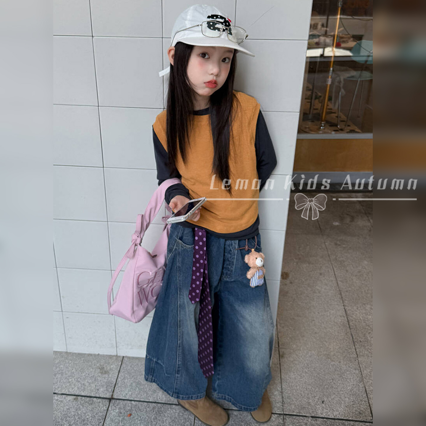 女童套装长袖打底韩版叠穿两件套