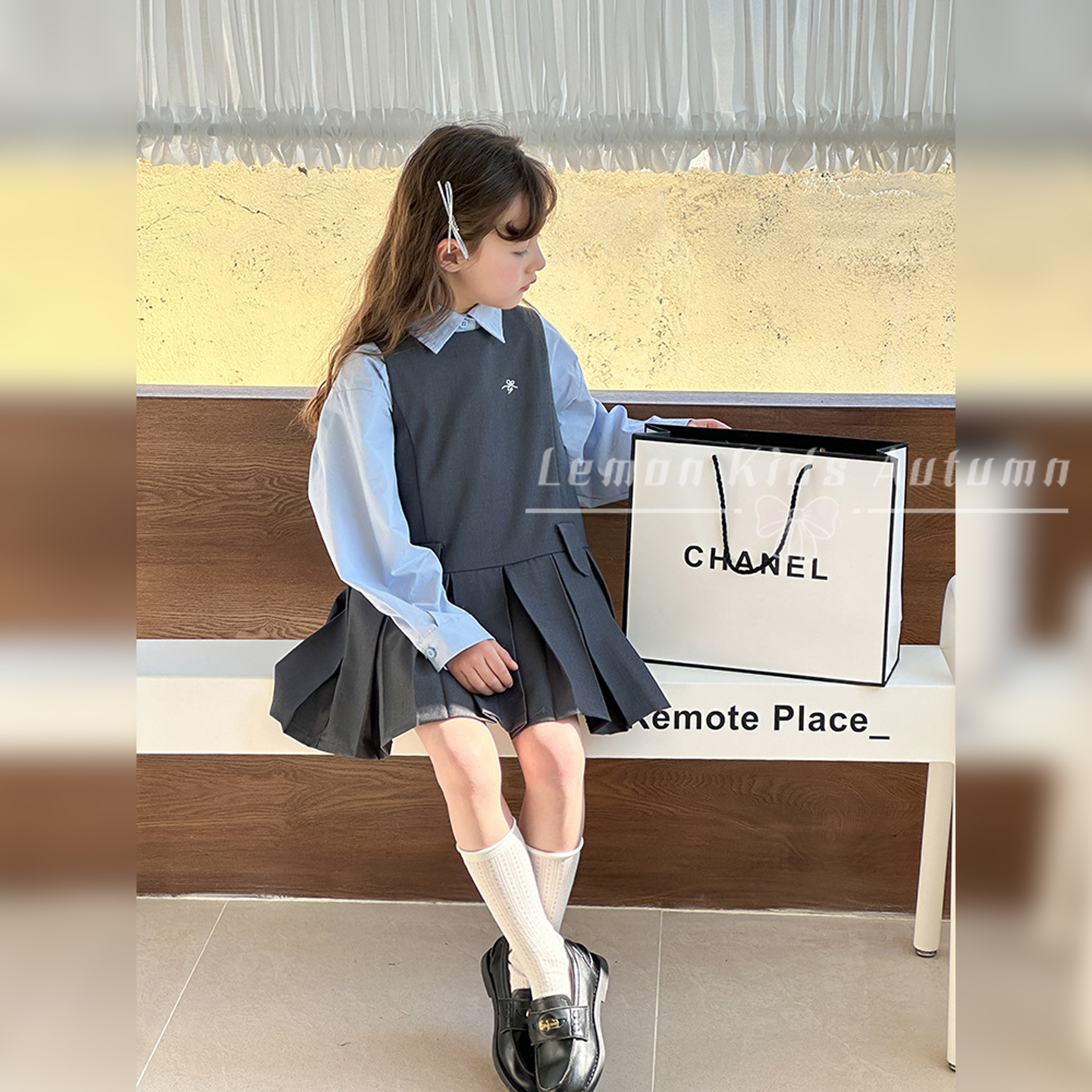 女童学院风连衣裙衬衫制服jk套装