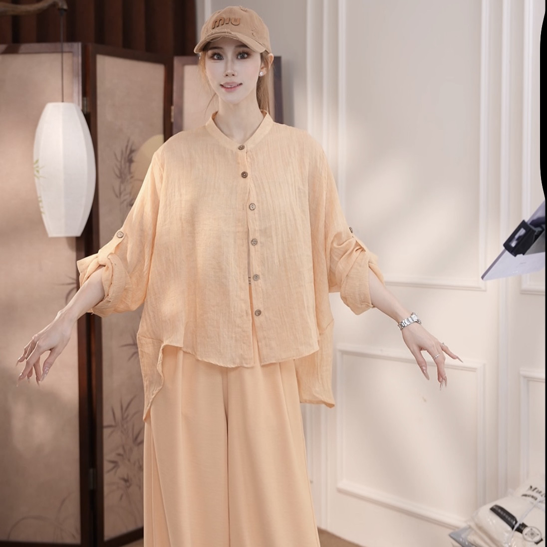2026新款麻料新款现代舞练功服衬衫古典舞现代舞服男女