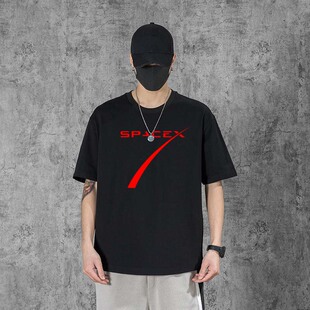 马斯克占领火星Spacex龙飞船T恤圆领OfCourseStillLoveYou纯棉潮