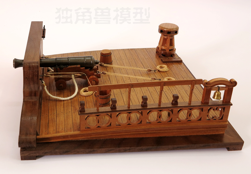 【獨角獸】古戰(zhàn)艦甲板8磅炮場景模型套材