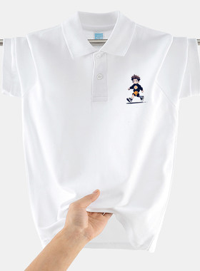 青少年POLO衫短袖2024夏季薄款男孩子初中高中大学生纯棉T恤帅气