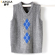 秋冬毛衣背心V领无袖 针织马甲男青少年学生韩版 保暖坎肩帅气马夹