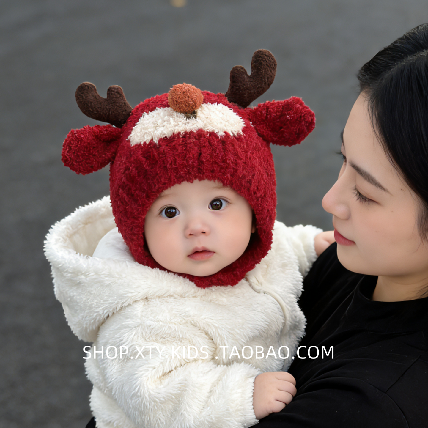 婴儿帽子冬季保暖加厚毛绒护耳帽可爱小鹿外出防风男女宝宝包头帽,童装/婴儿装/亲子装,帽子,淘宝优惠券,粉丝福利购,淘宝优惠卷