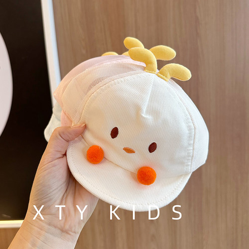 韩版可爱小宝宝鸭舌帽新生儿帽子