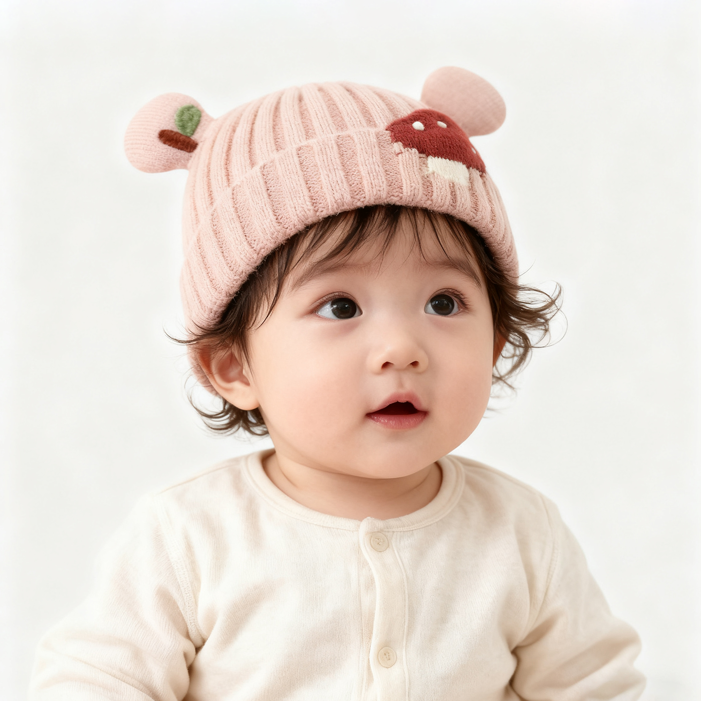 韩版宝宝帽子冬季毛线套头帽