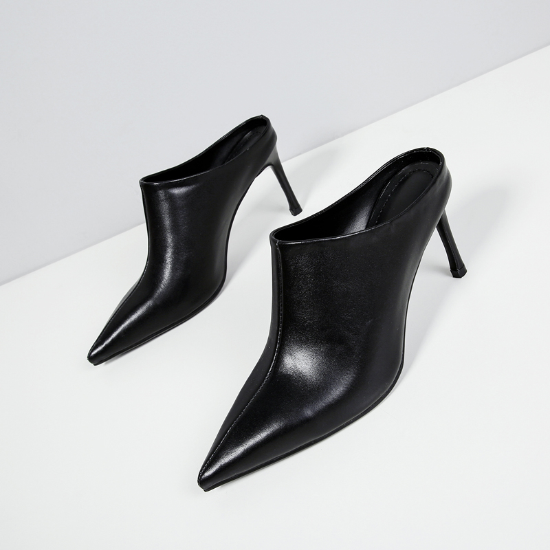 高级感小众高跟鞋女半拖单鞋女