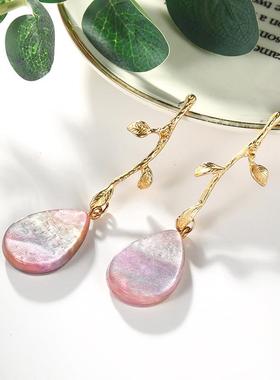 exaggeration 几何小众叶子acrylic water droplet 新中式树枝ear