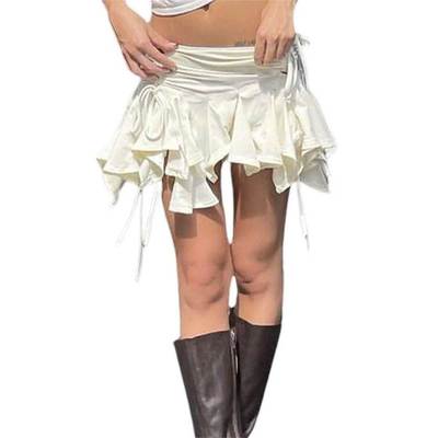欧美风不规则褶皱半身短裙Gothic Irregular Pleated Mini Skirt