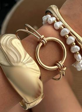 accessories minimalist 几何alloy bracelet suit irregular 线