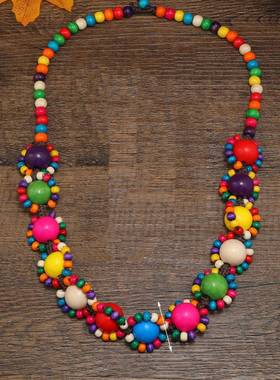 fashion personality 木质串珠necklace Bohemia ethnic style 纯