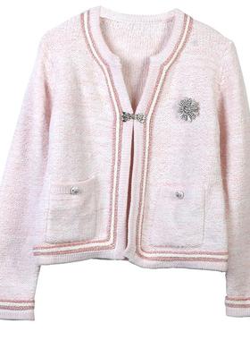 2025autumn and winter new 撞色long sleeves V领徽章loose temp