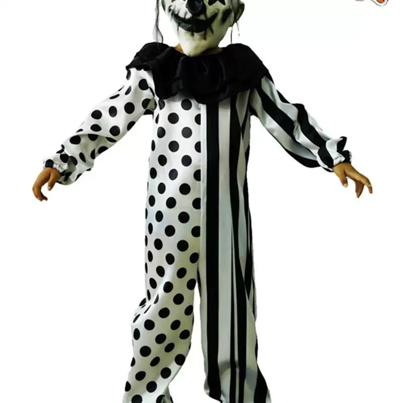 [Hallowmaschild影视游戏恶魔小丑clothing 小童黑白杀人小丑party]